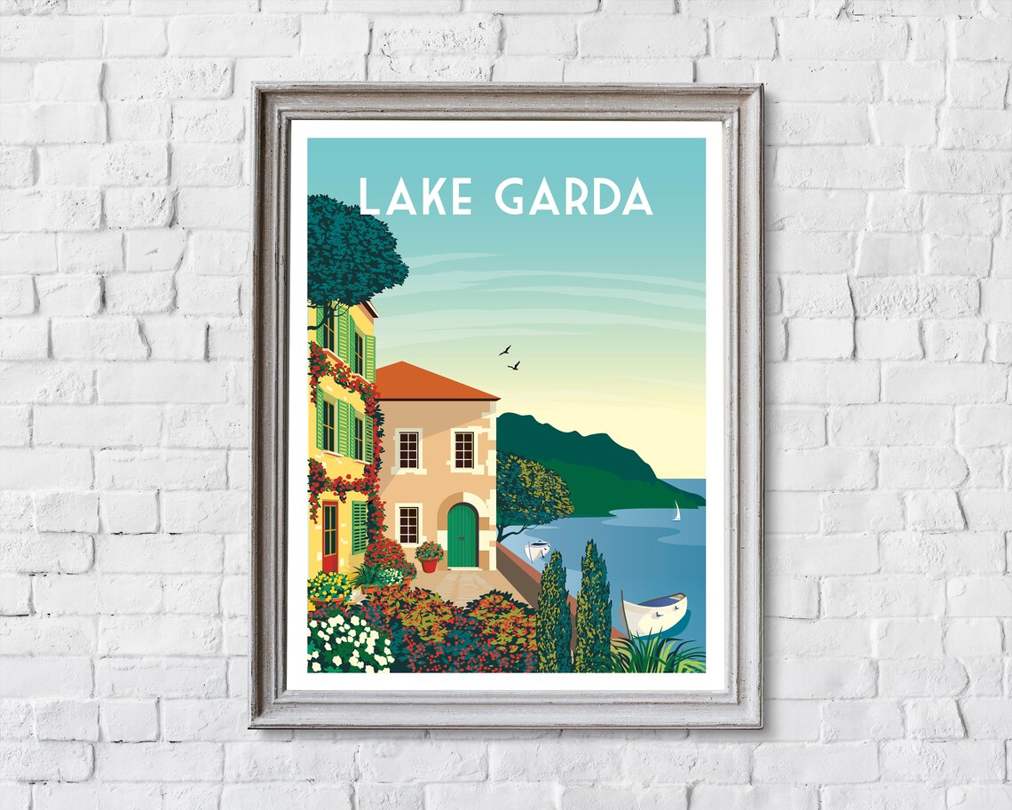 Lake Garda Travel Poster, Italy Travel Art Print - Image 2