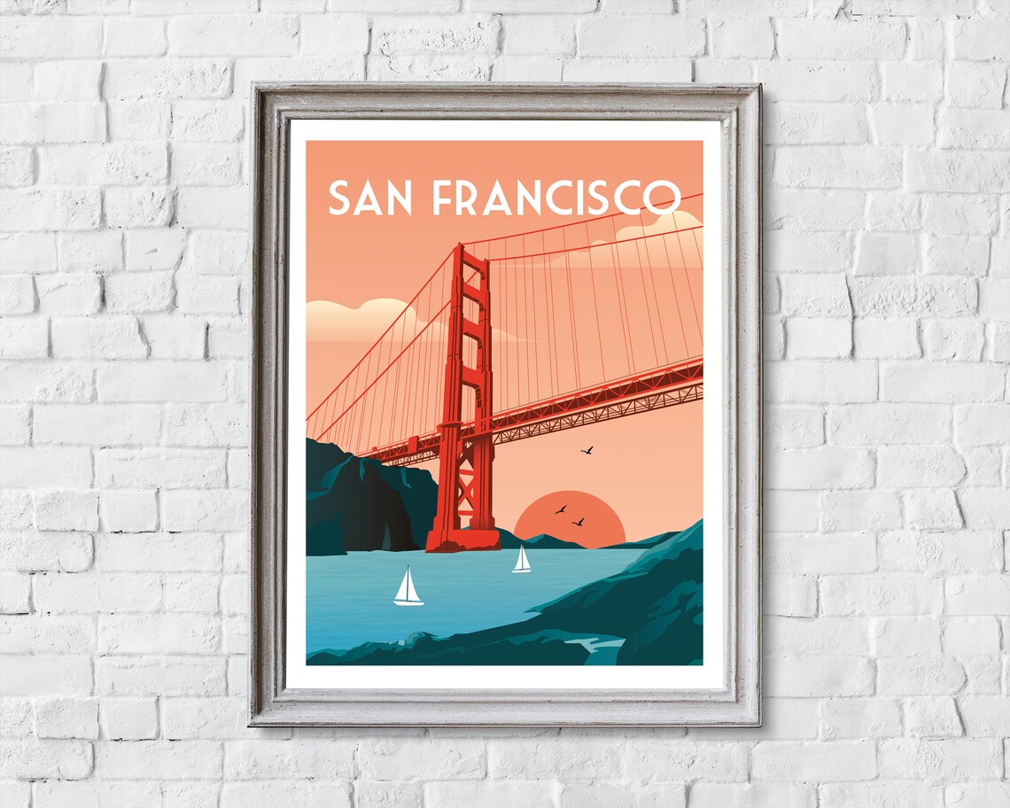 San Francisco Travel Poster, California Art Print - Image 2