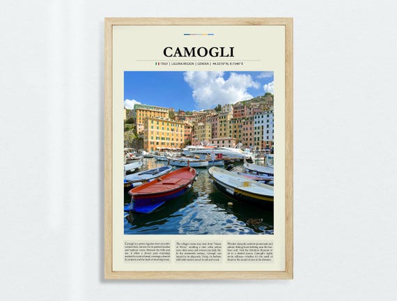 Camogli Italy Wall Art Italian Riviera Poster Coastal Village Decor