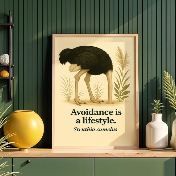 Funny Ostrich Vintage Animal Humor Art Print