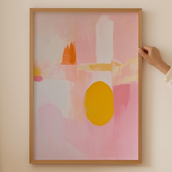Abstract Pink Poster Japandi Wall Art For Cubicle Decor Wabi Sabi Print Room Japanese And Trendy Above Couch