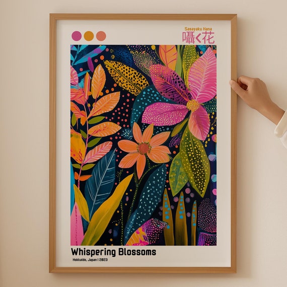 Flower Japandi Print Abstract Cubicle Art Poster Wabi Sabi Wall For Above Couch Japanese Room Decor Vintage Bathroom