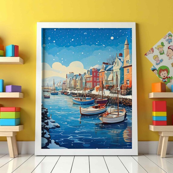 Christmas Wall Art Vintage Holiday Decor Retro Cozy Festive Designs Instant Cute Trendy