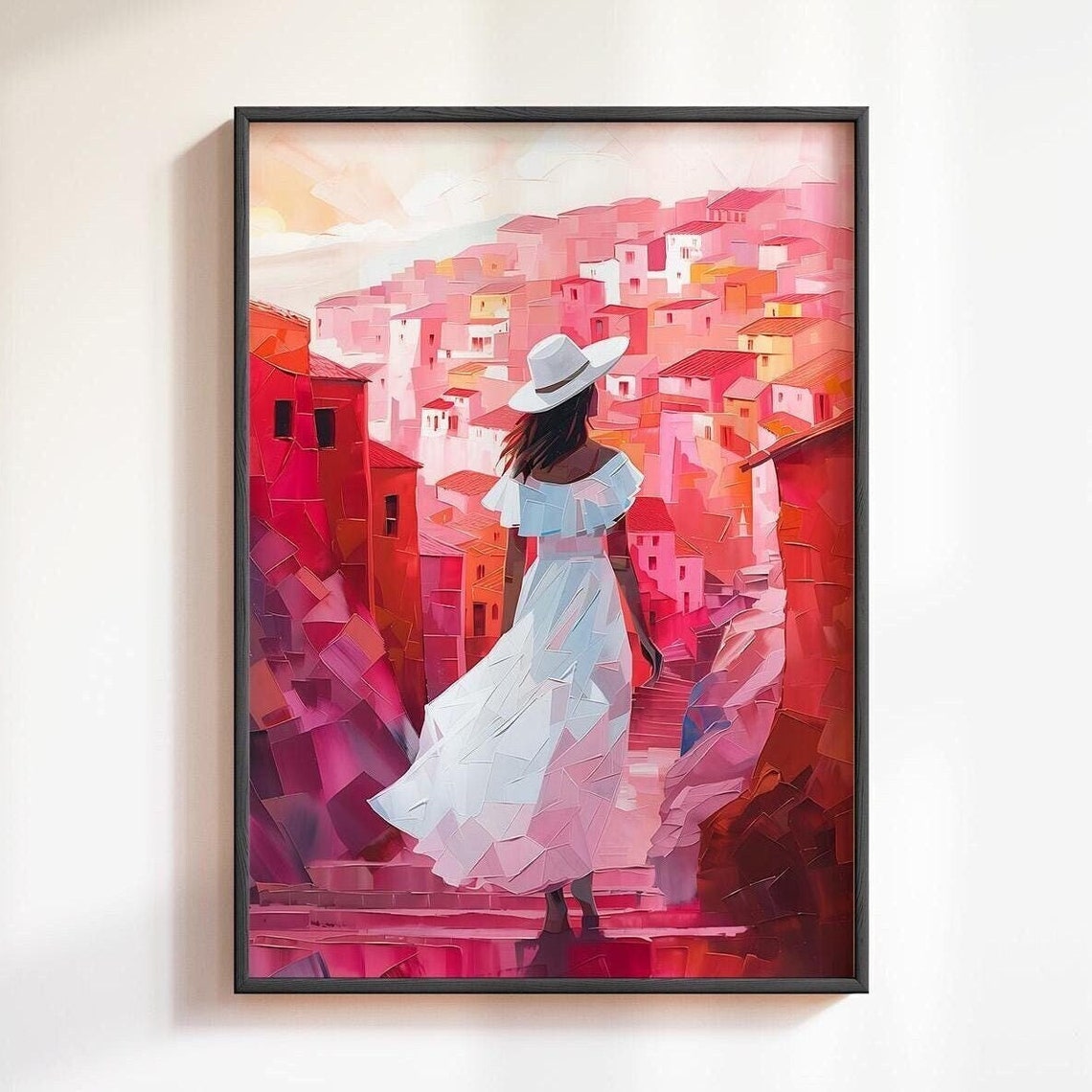 Woman Oil Painting Print Impasto Modern Contemporary Art Poster Women Poster Abstract Art Colourful Female Prints Bedroom Decor Home Decor