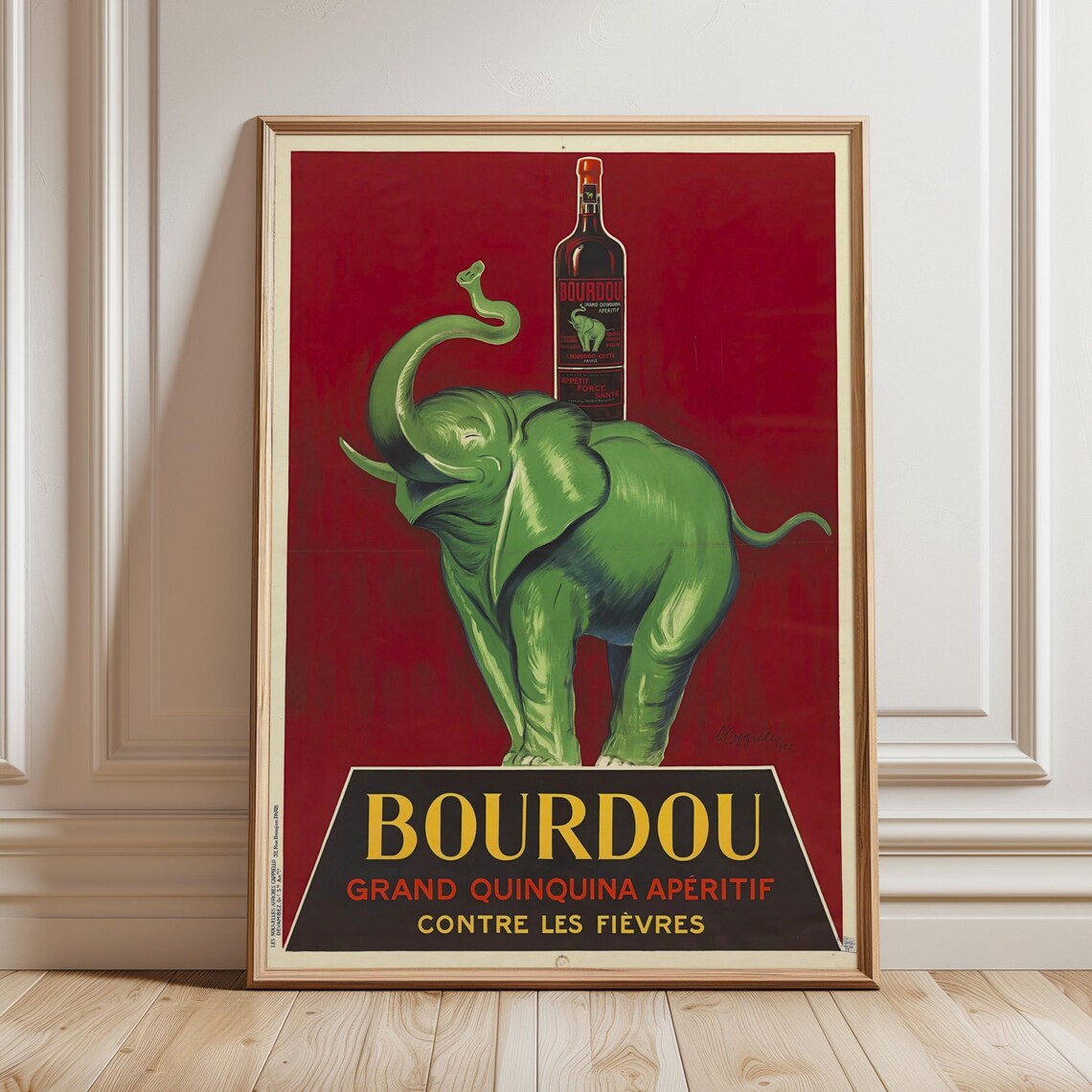 Bourdou Quinquina Vintage French Elephant Poster