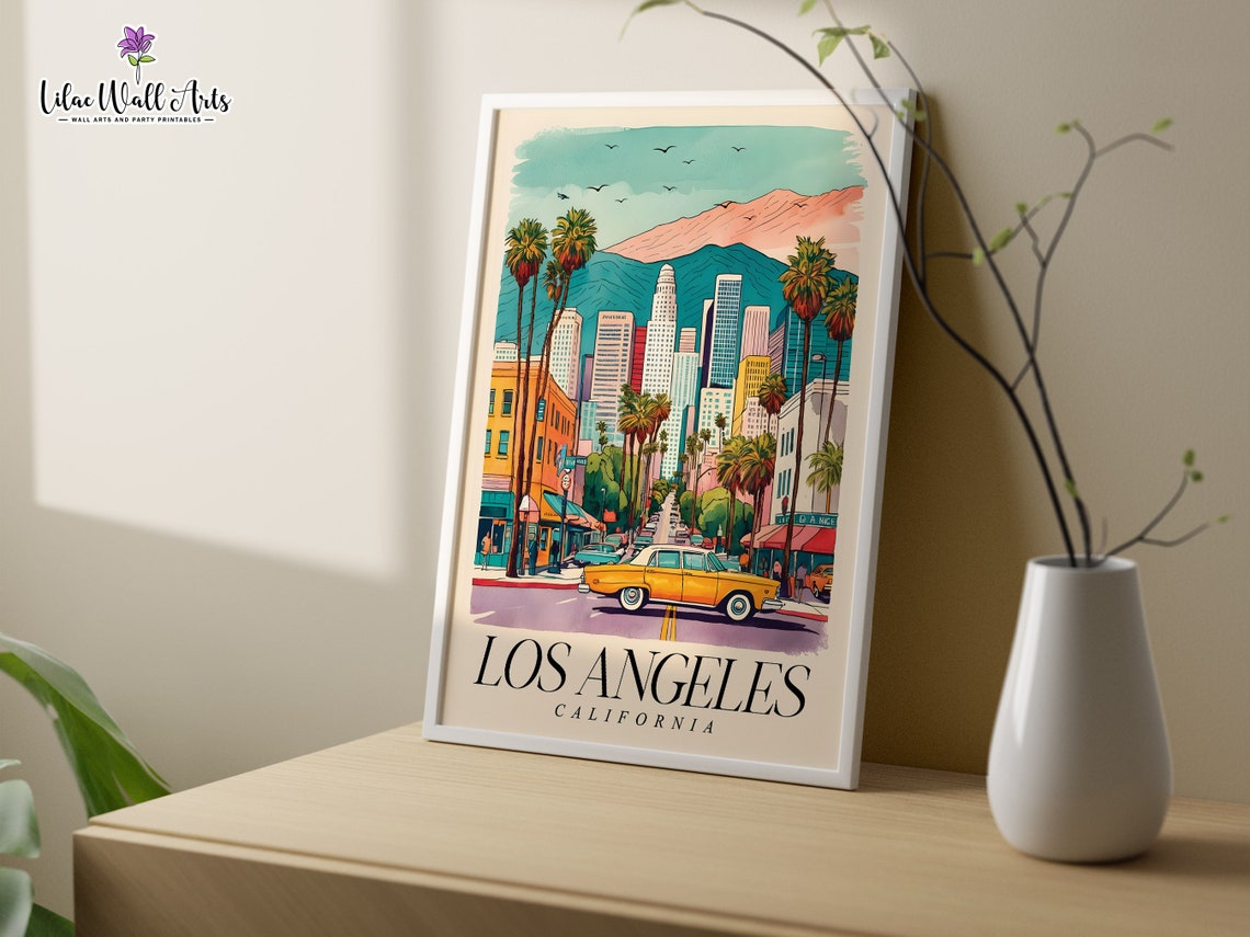 Los Angeles Print La Poster California Wall Art Los Angeles Poster California Print California Artwork California Poster La Print La Art - Image 6