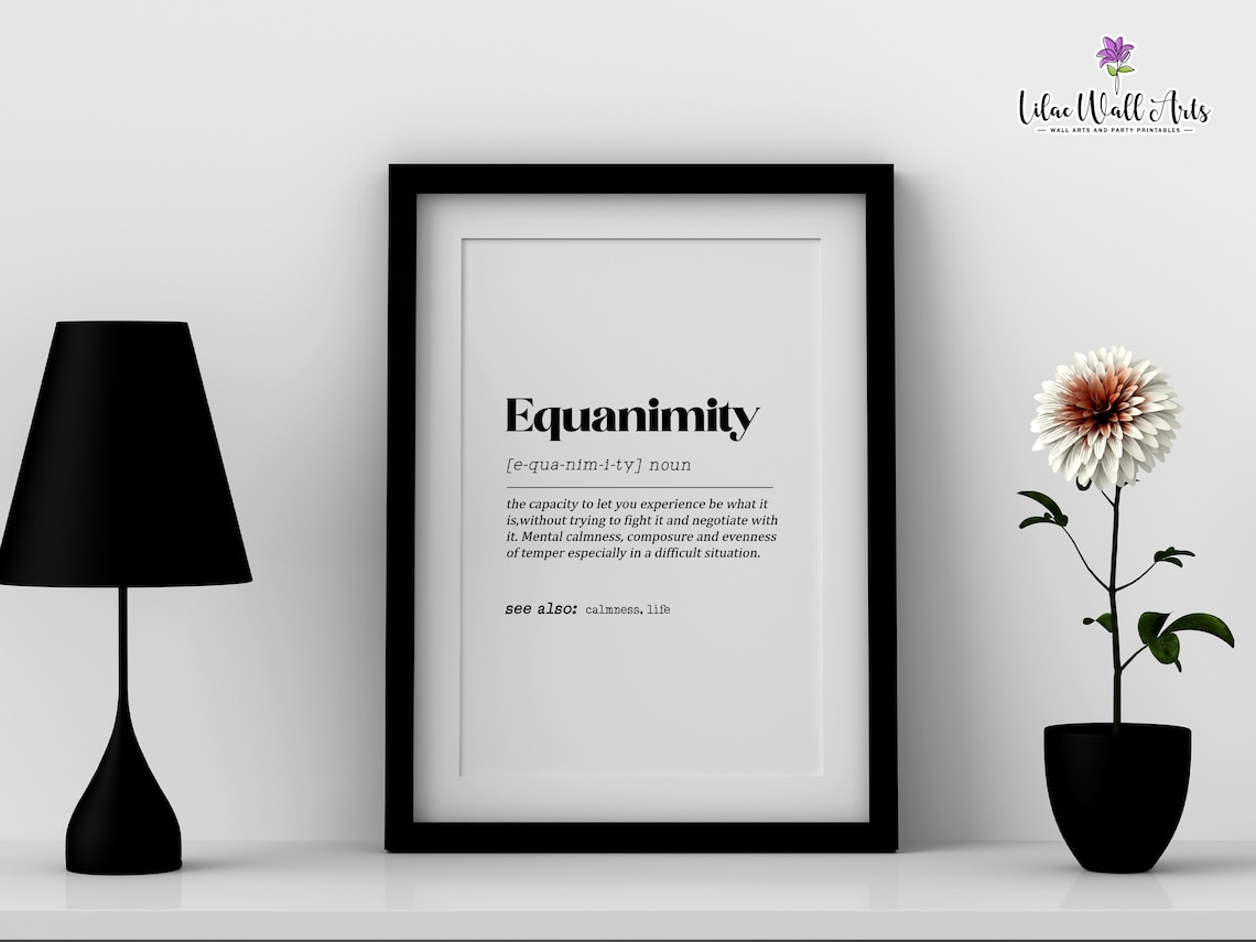 Equanimity Definition Dictionary Art Print - Image 5