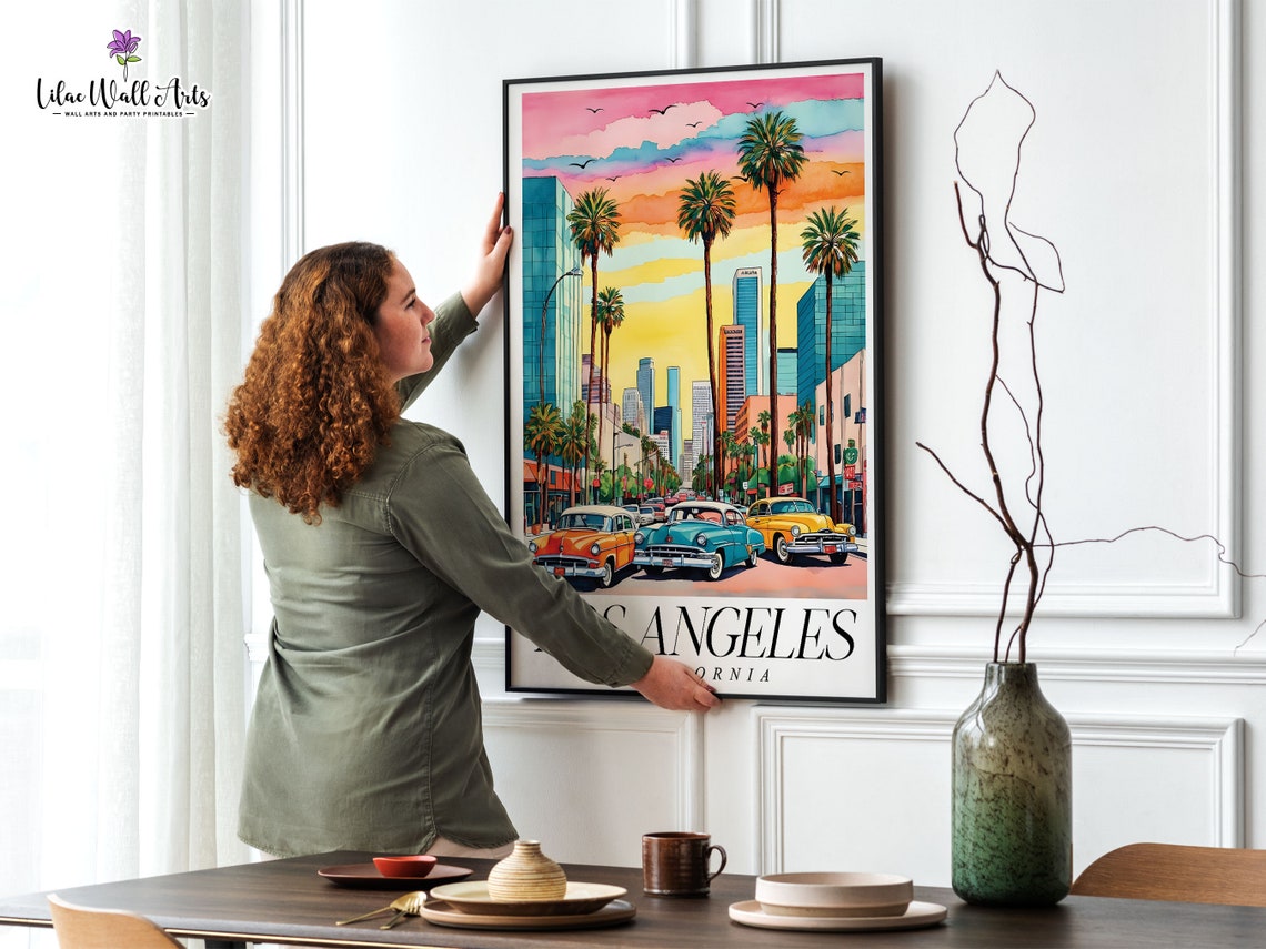 Los Angeles Map California Art California Travel Poster Print La Wall Art Los Angeles City Art California Gift Los Angeles Skyline - Image 2