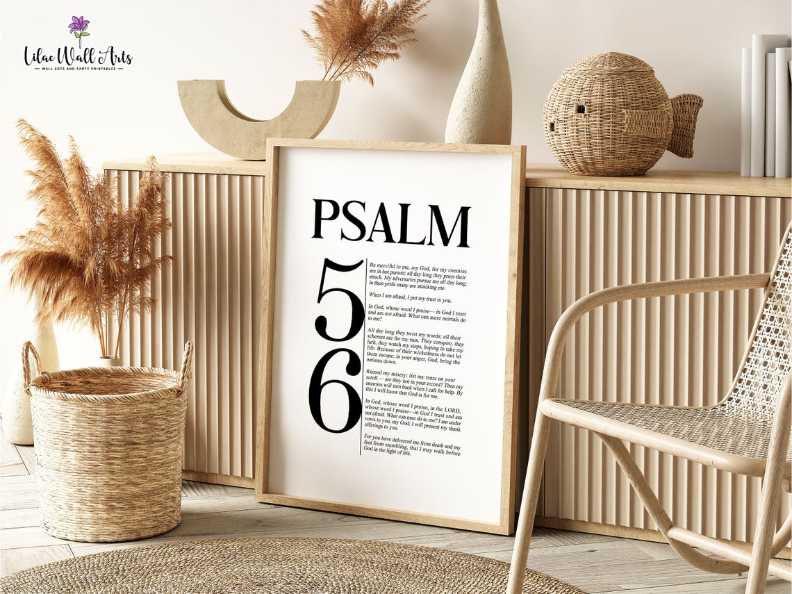 Psalm 56 Print When I Am Afraid Christian Minimalist Scripture Psalm Trust In The Lord Biblical Posters Biblical Art Modern - Image 4