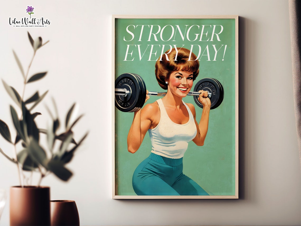 Exercise Poster Gym Wall Art Print Workout Poster Gym Art Print Fitness Poster Gym Sign 1950s Wall Dcor Home Gym Dcor Fitness Print