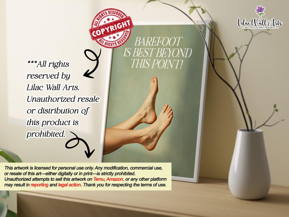 Barefoot Is Best Beyond This Point Entryway Shoe Sign Poster - Image 3