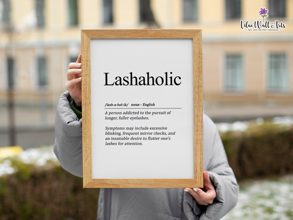 Lashaholic Definition Art Print, Beauty Salon Decor - Image 4