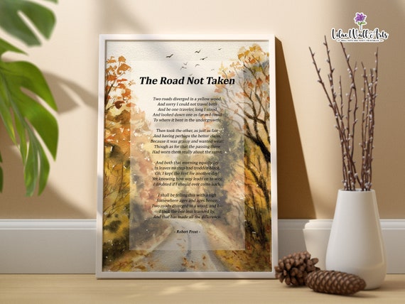 The Road Not Taken Robert Frost Poetry Art Print