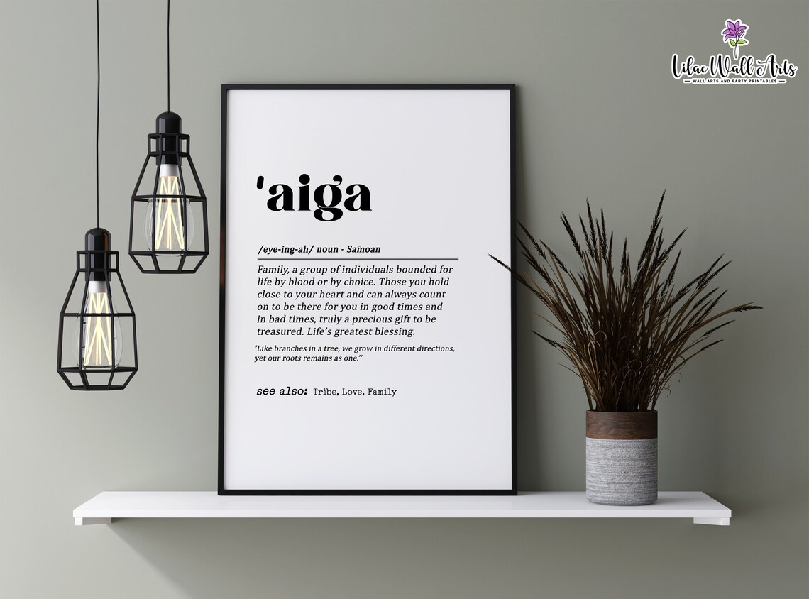 Samoan Aiga Definition Minimalist Family Art Print