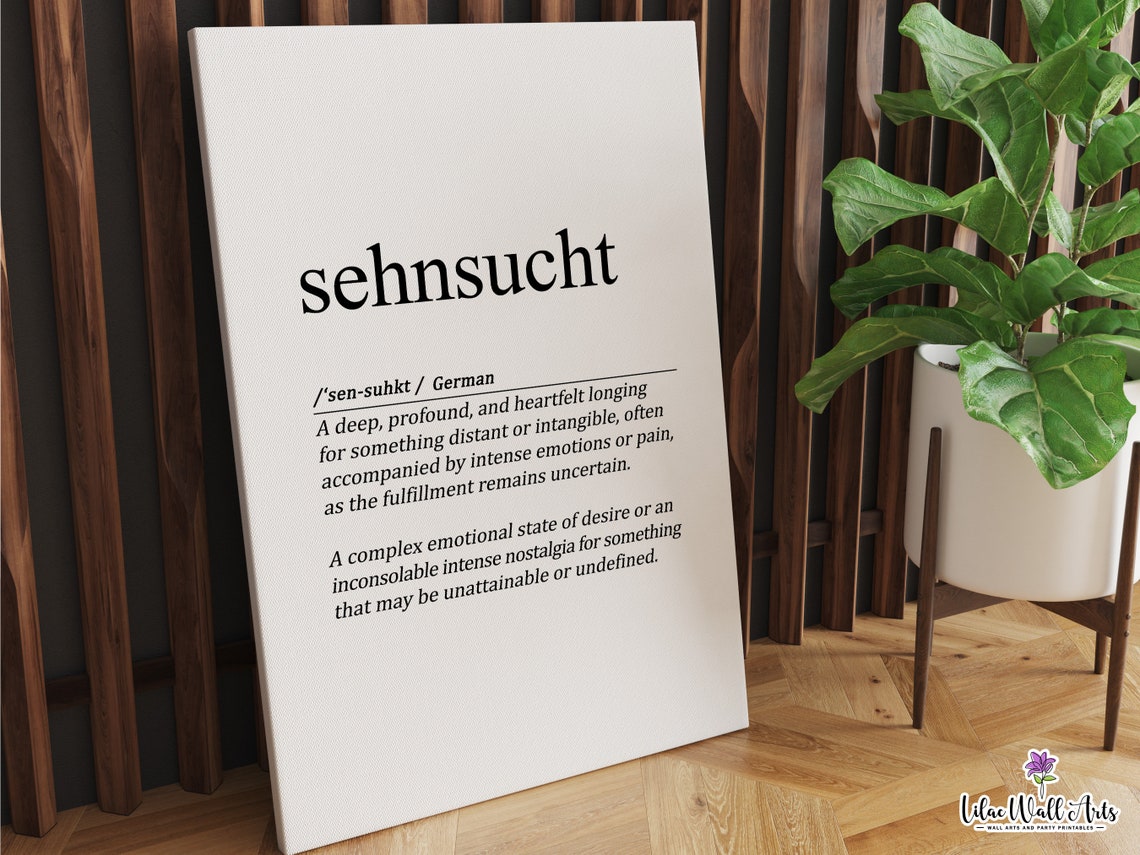 Sehnsucht German Definition Minimalist Word Art Deep Longing Poster - Image 6