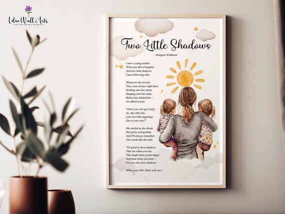 Two Little Shadows Poem for Mom, Mothers Gift Print