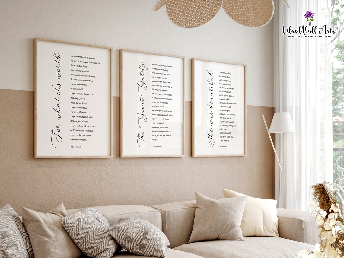 F. Scott Fitzgerald Quotes, Great Gatsby Art Print - Image 6
