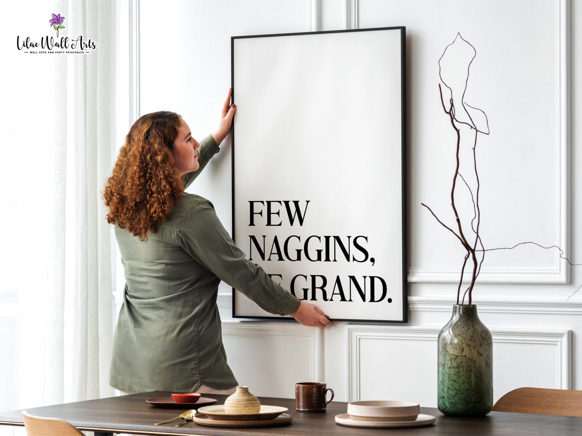 Few Naggins Be Grand Irish Slang Funny Typography Cream Poster - Image 2