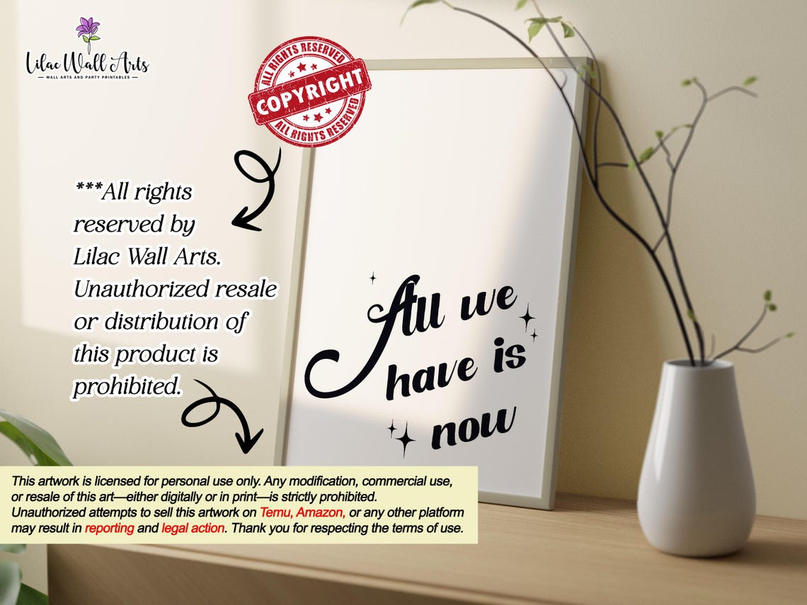 All We Have Is Now Retro Script Typography Boho Wall Decor Poster - Image 5