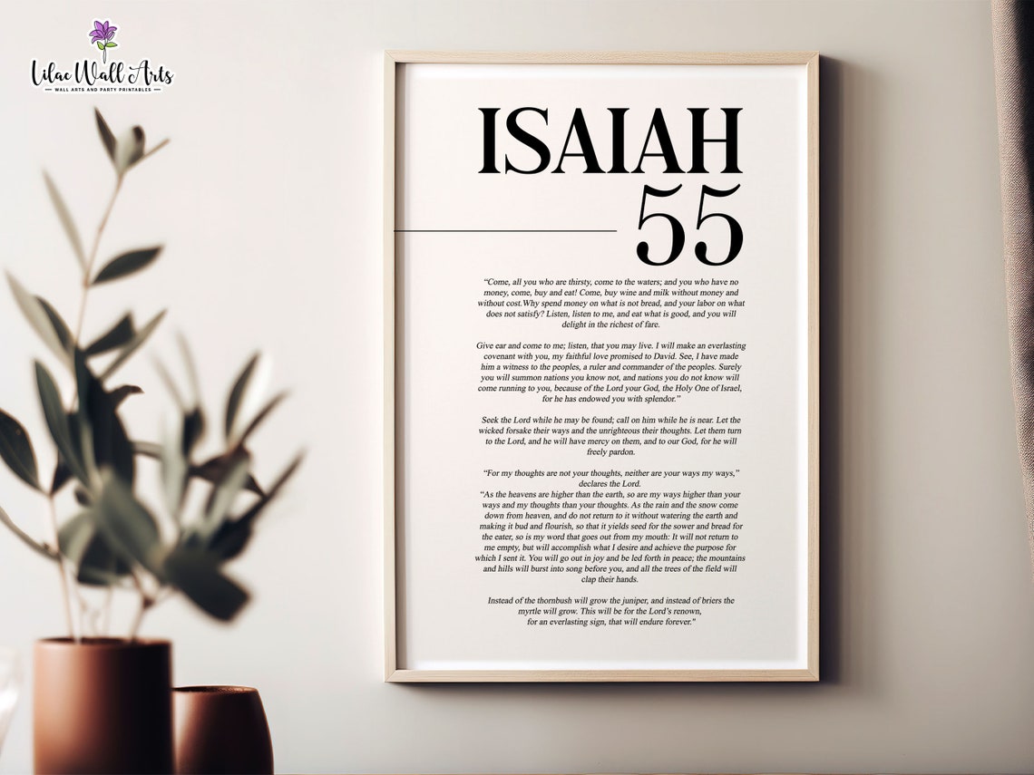 Isaiah 55 Come All Who Are Thirsty Modern Bible Verse Text Poster - Image 4
