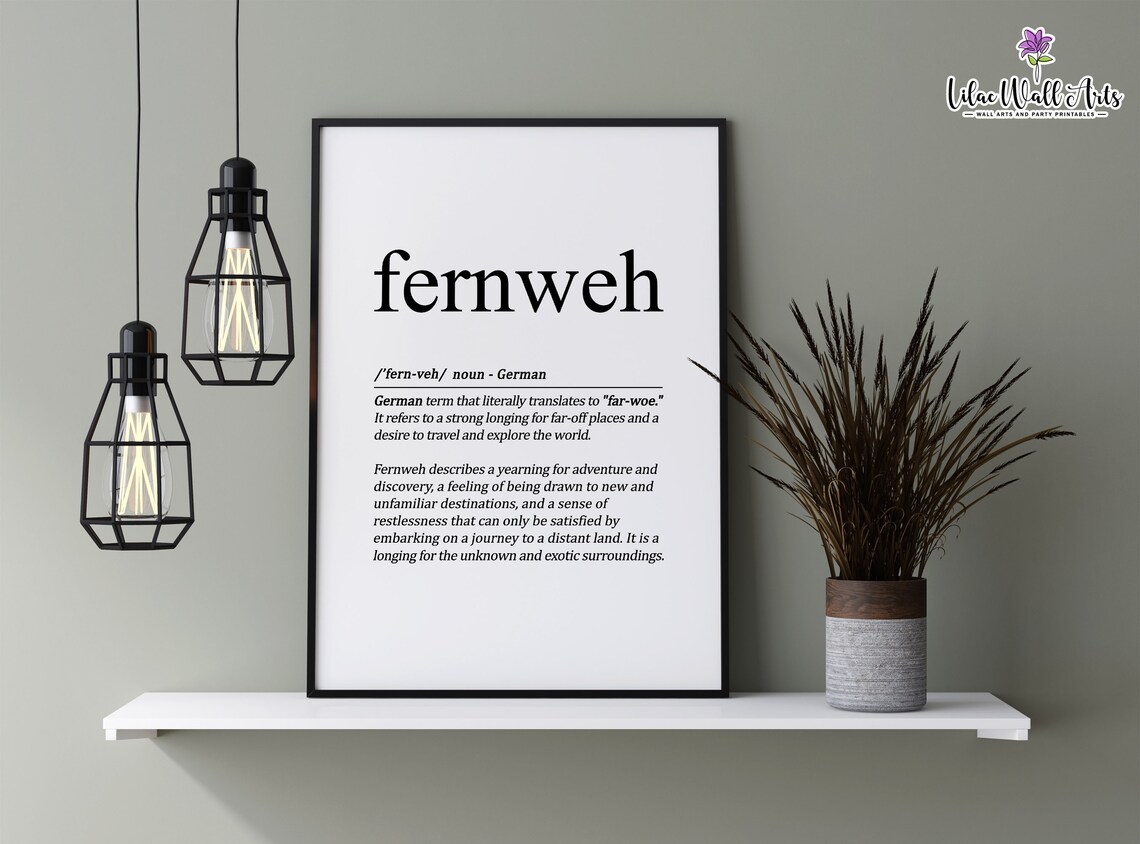 Fernweh Funny German Word Art Print, Nordic Decor - Image 2