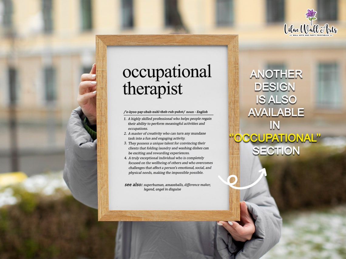 Occupational Therapist Assistant Definition Healthcare Gift Wall Print - Image 5