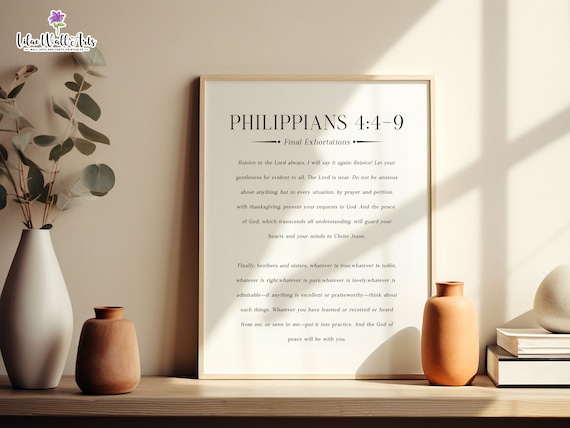 Philippians 449 Final Exhortations Scripture Serif Typography Poster