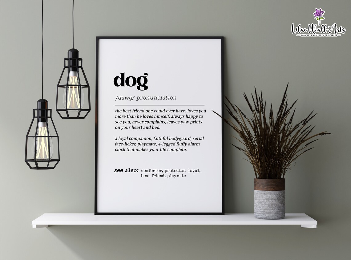 Dog Definition Funny Dog Decor Art Print