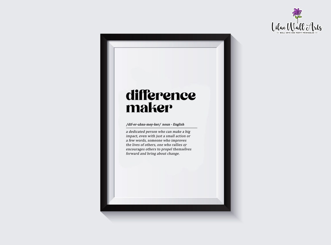 Difference Maker Inspirational Dictionary Definition Wall Print - Image 3