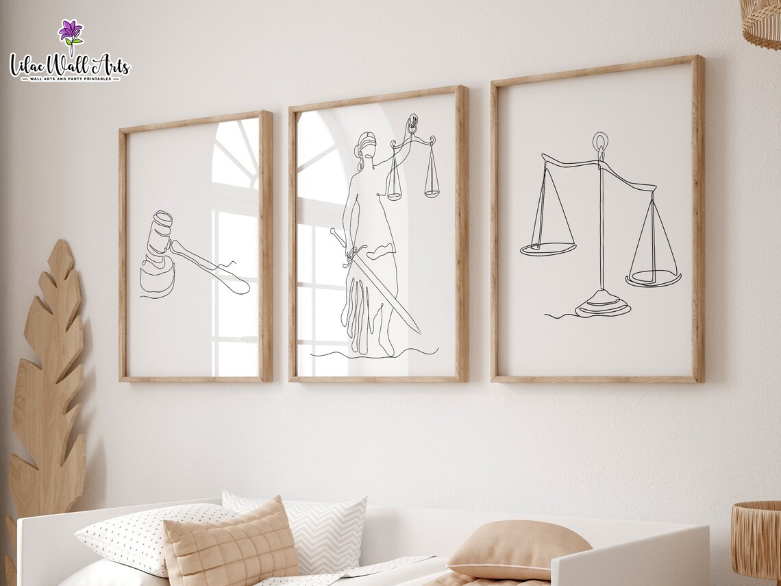Lady Justice Art Print, Lawyer Office Decor
