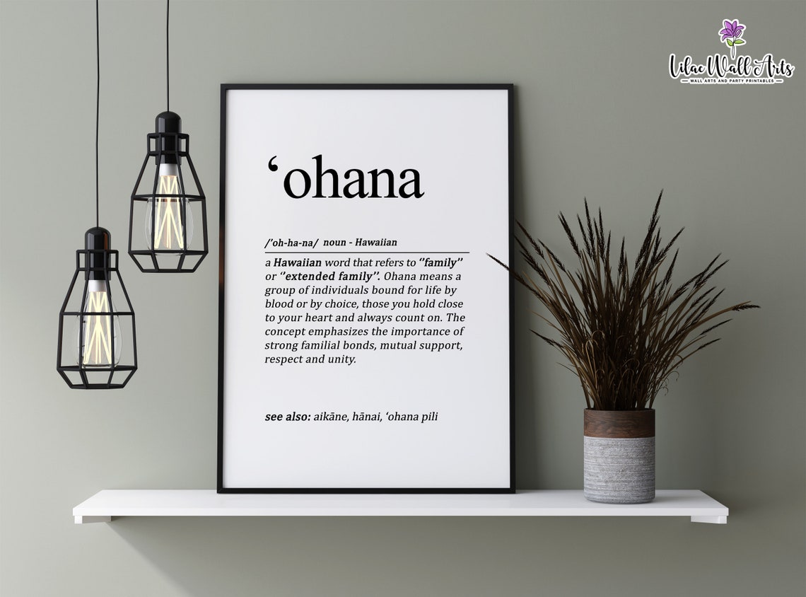 Ohana Family Print Family Gift Hawaiian Poster Hawaiian Hawaiian Language Family Poster Ohana Hawaiian Wall Art - Image 2