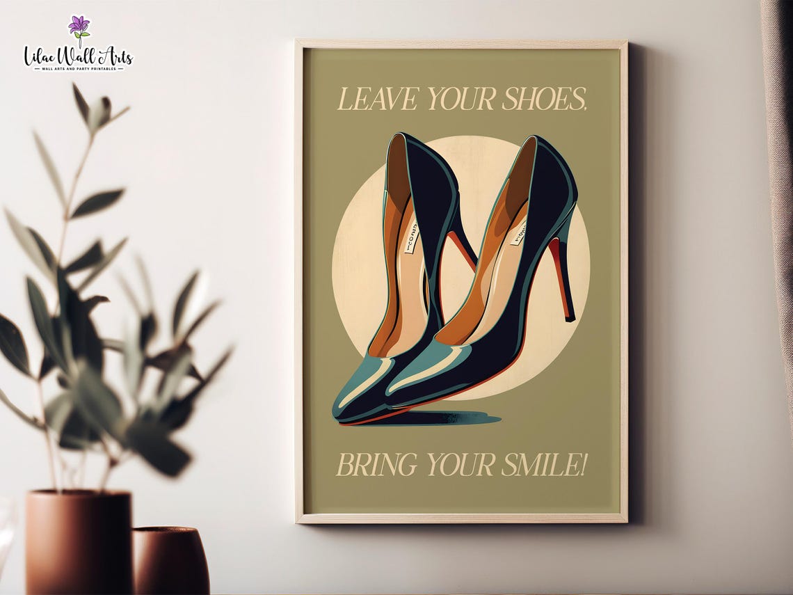 No Shoes Please Sign Quirky Housewarming Gifts Trendy Retro Wall Art Mens Apartment Entrance Sign Mudroom No Shoes Sign No Shoes In House - Image 3