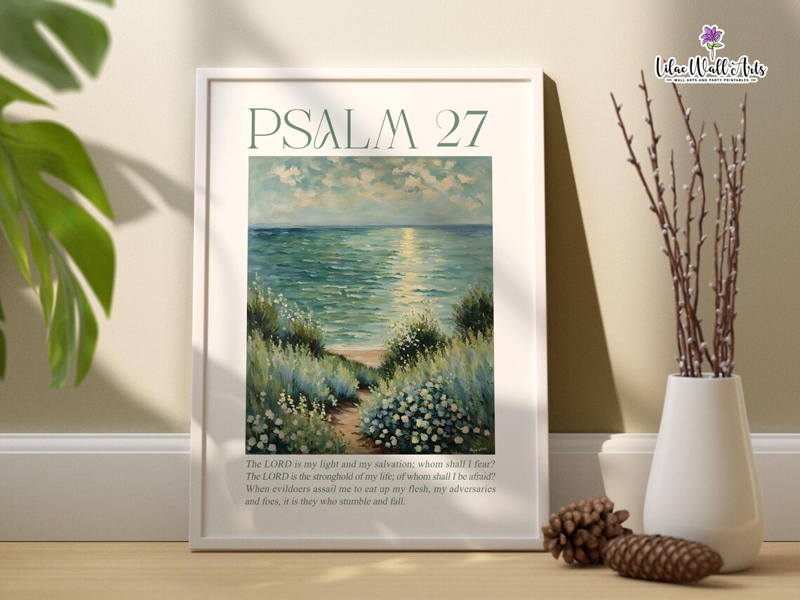 Psalm 27 The Lord Is My Light Coastal Seascape Oil Painting Poster