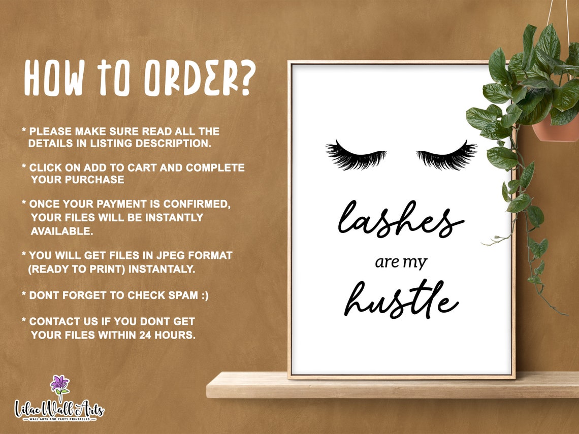 Lashes Are My Hustle Minimalist Eyelash Quote Beauty Salon Art Poster - Image 3