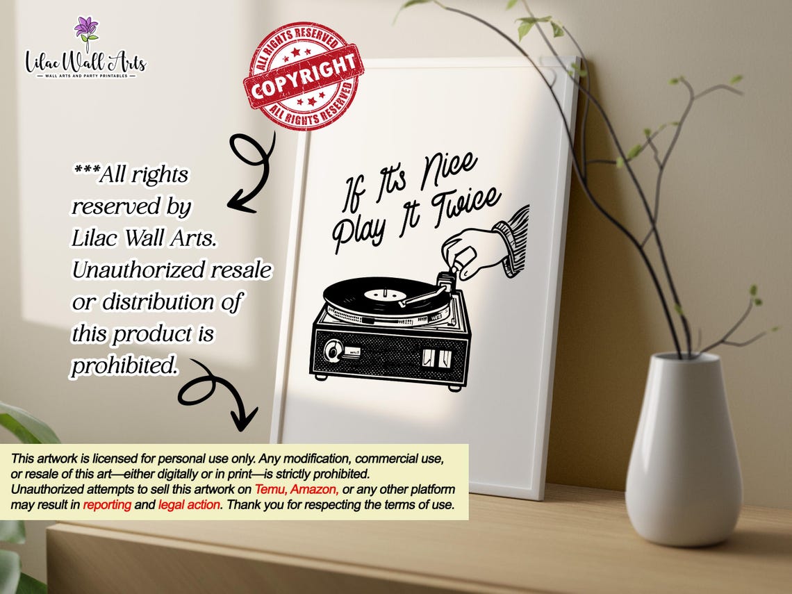 If Its Nice Play It Twice Vinyl Record Player Poster Music Decor - Image 4
