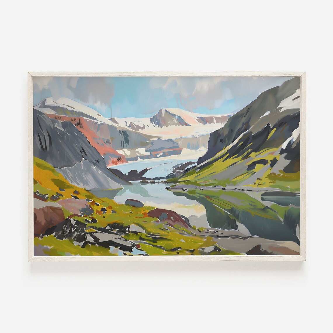 Gates Of The Arctic Alaska Glacier Lake Mountain Painting Landscape Print