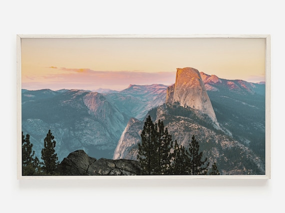 Yosemite Half Dome Sunset Mountain Landscape Golden Hour Poster