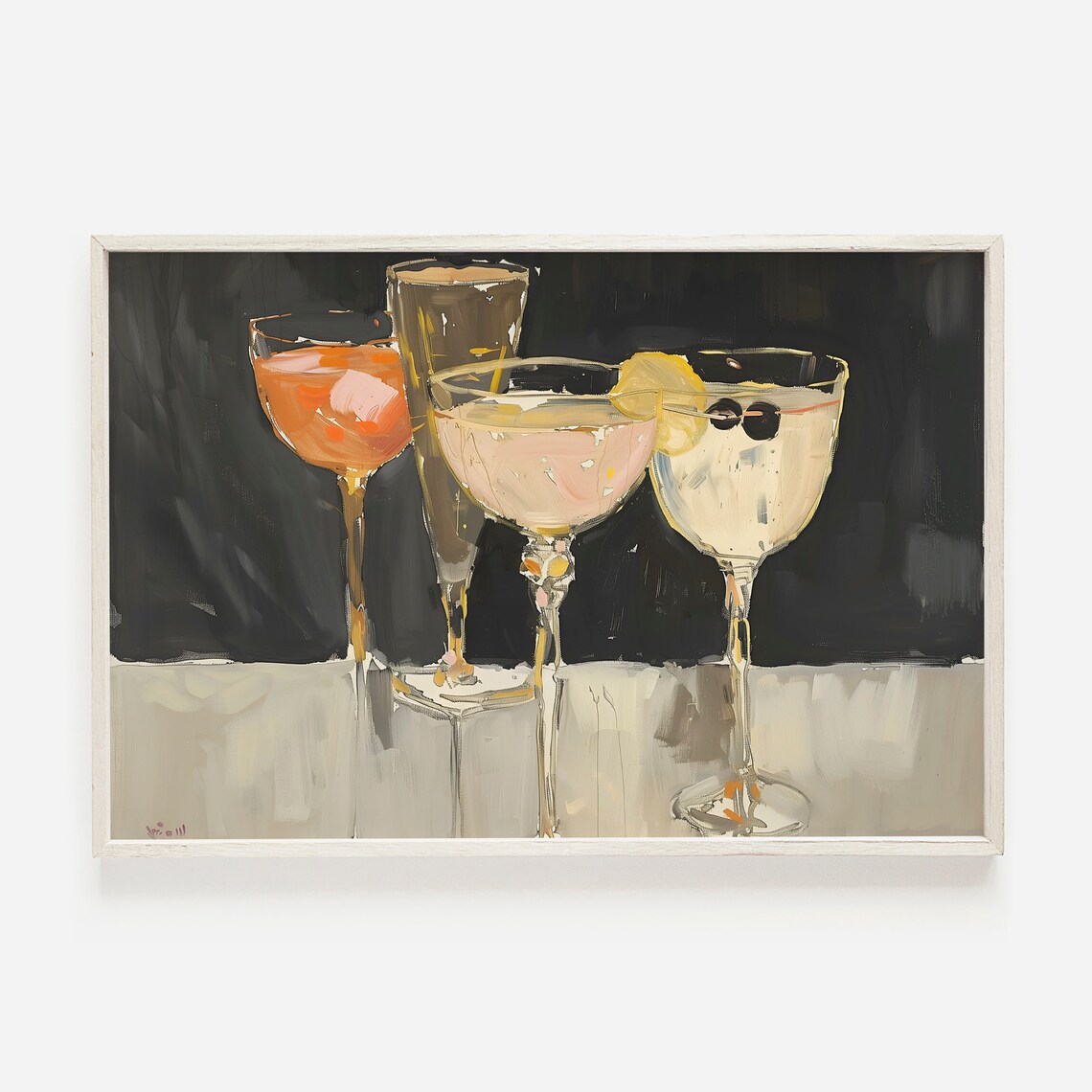 Bellini Cocktail Vintage Style Art Print