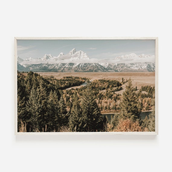 Grand Teton Mountains Wyoming Travel Poster