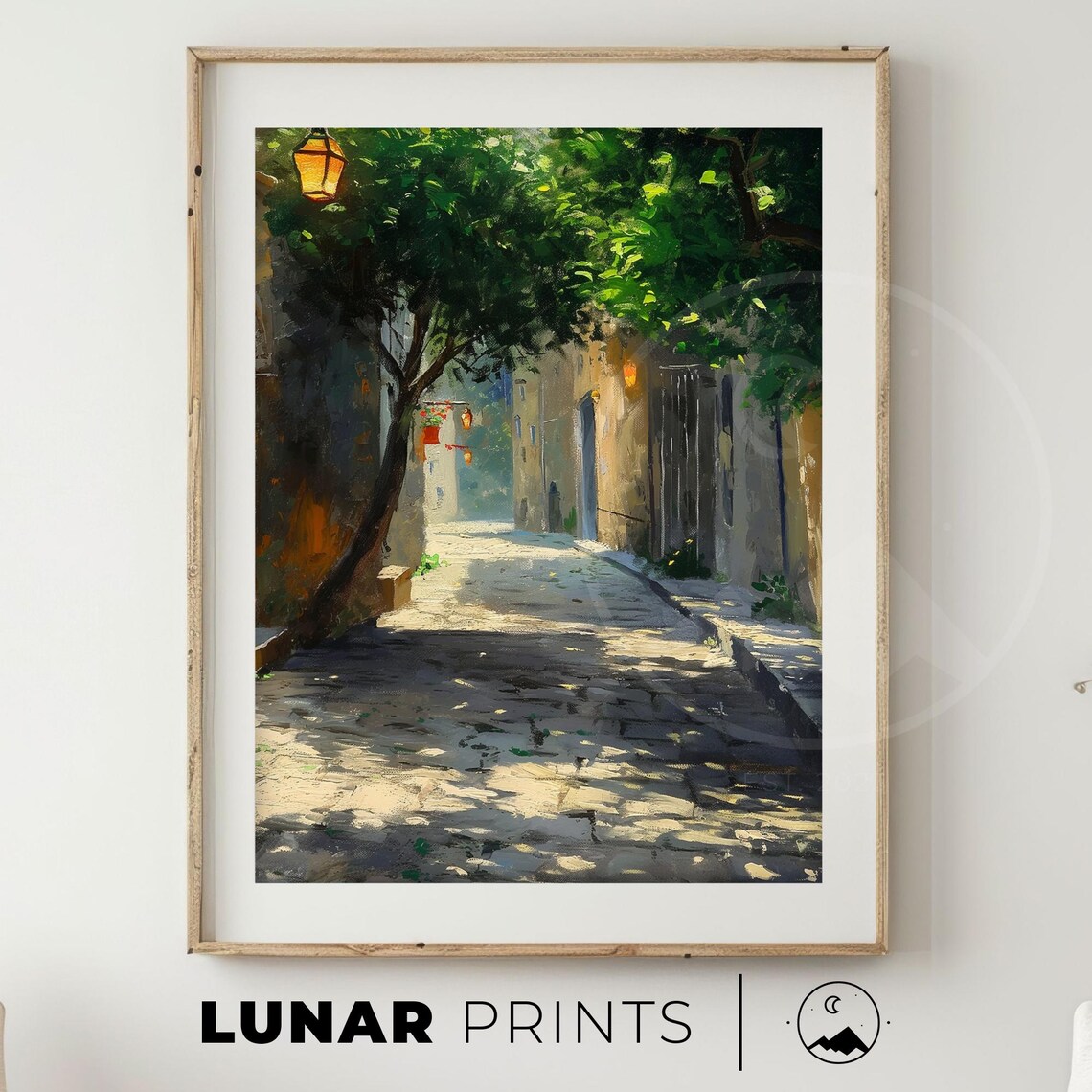Spring European Alley, Vintage Street Scene Art Print
