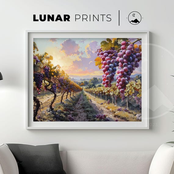 Vineyard Art Print, Rustic Italian Landscape