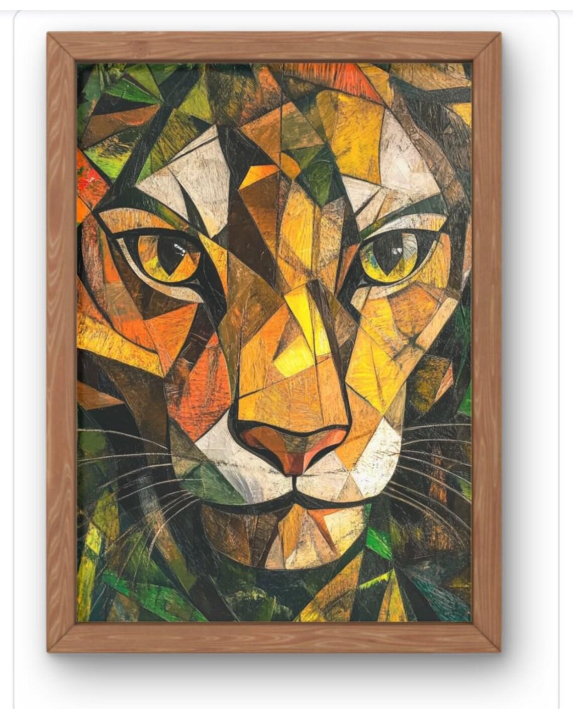 Geometric Tiger Wall Art Bold Colourful Big Cat Abstract Painting Modern For Wildlife And Lovers A5 A1