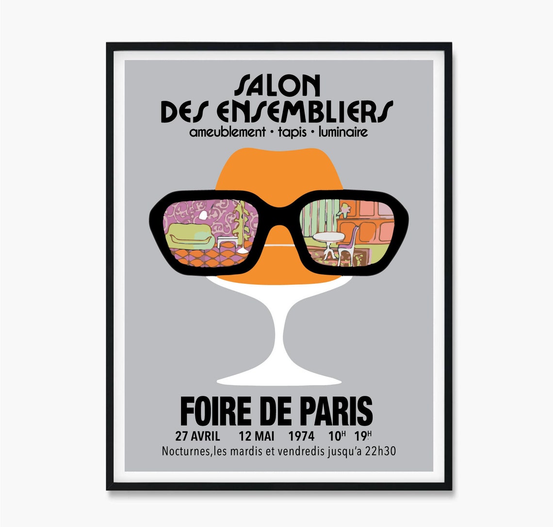 Salon des Ensembliers Foire de Paris 1974 Vintage French Poster