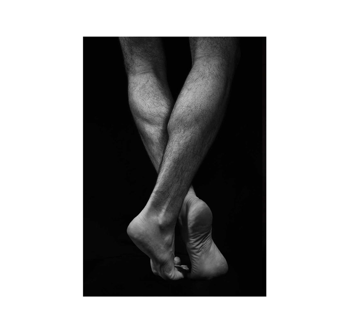 Crossed Male Legs Black and White Fine Art Photography Poster - Image 2