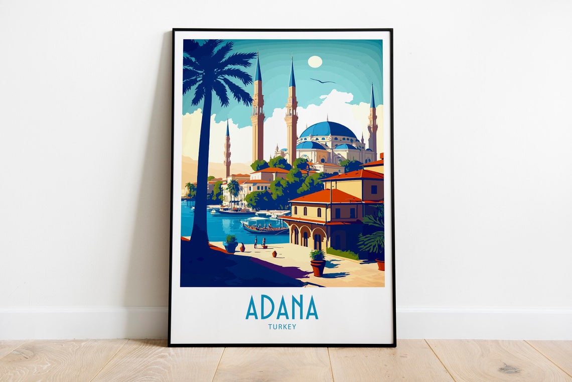 Adana Travel Print Wall Art Adana Turkey Wall Hanging Home Decoration Adana Turkey Gift Art Lovers Adana Poster Art Travel Poster Adana Art