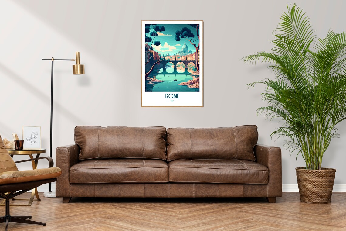 Rome River Travel Print, St Peters Basilica Bridge - Image 3