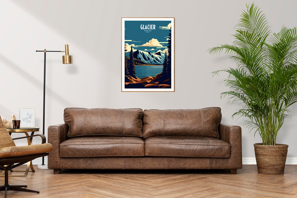 Glacier National Park Travel Poster, USA National Park - Image 3