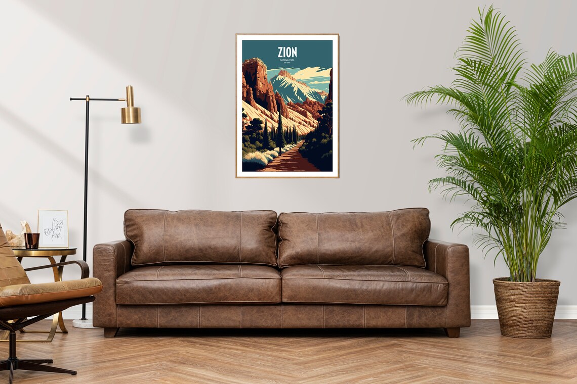 Zion National Park Red Rock Canyon Desert Vintage Travel Poster - Image 3