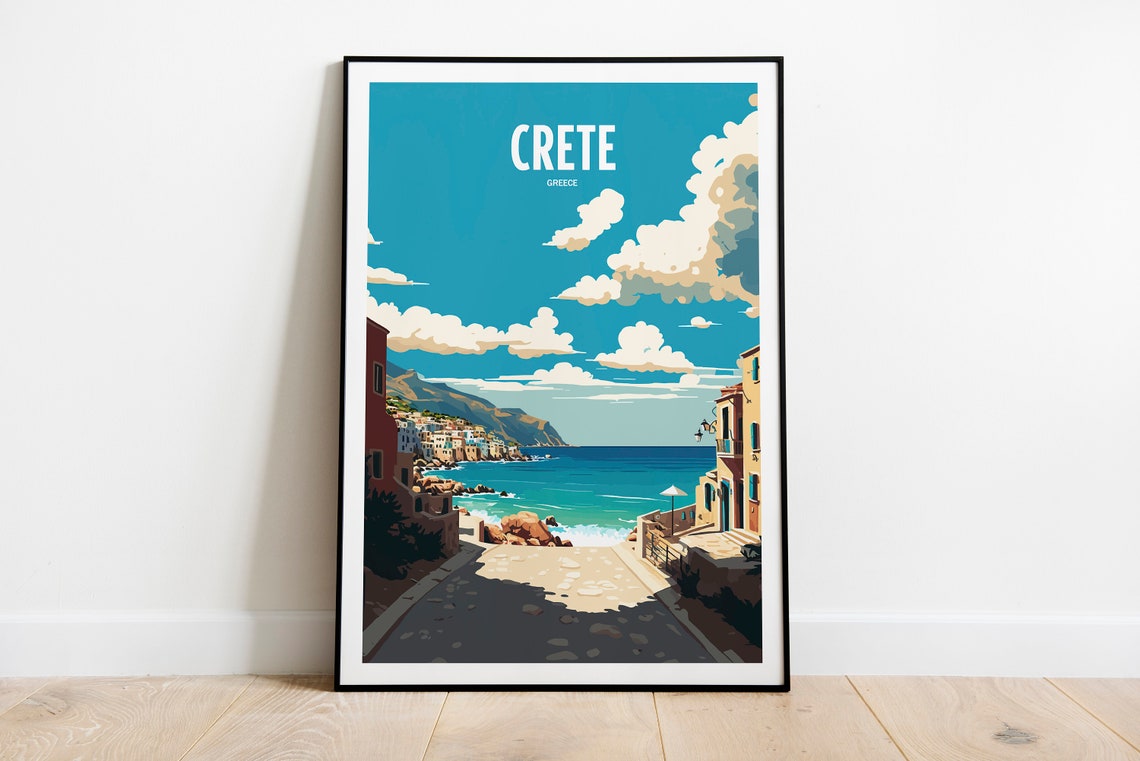 Crete Greece Travel Print Crete Greece Seaside Travel Art Crete Travel Print Greece Landmark Print Crete Greece Travel Poster
