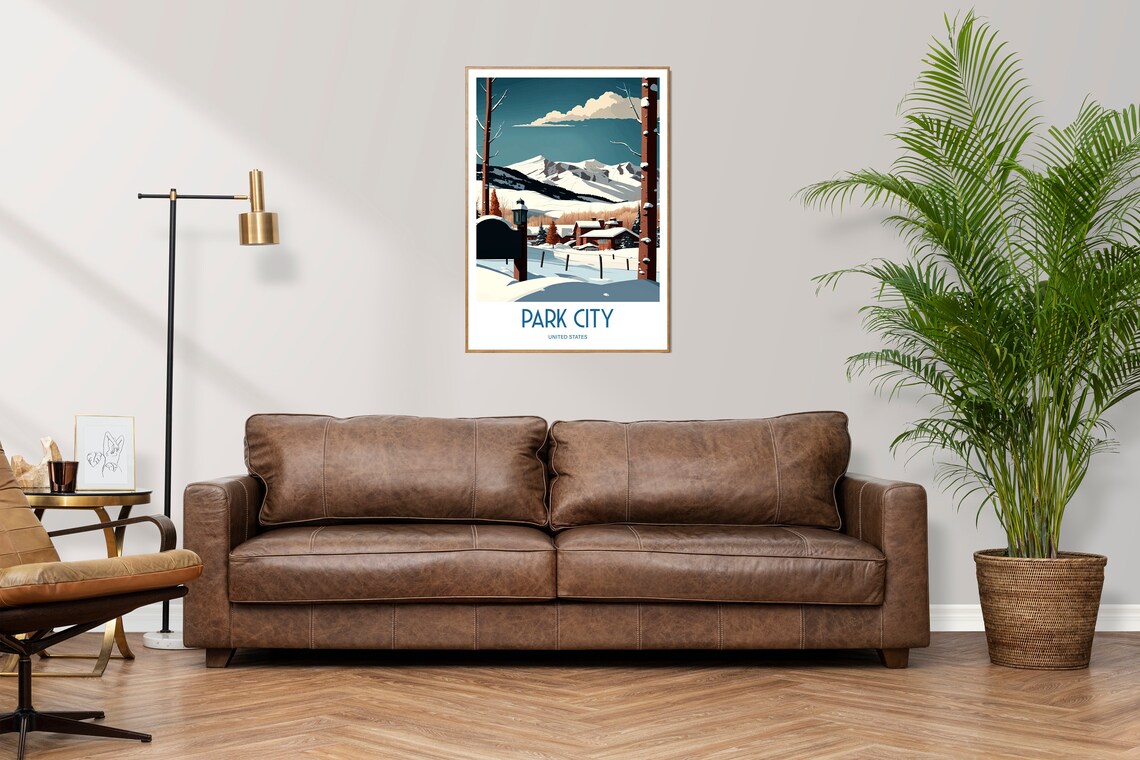 Park City Travel Poster, Cityscape Art Print - Image 3